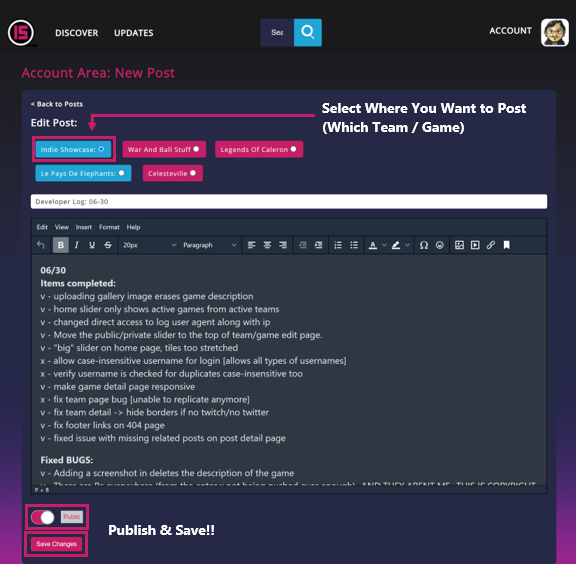 The Indie Game ShowCase - Where developers and gamers unite.